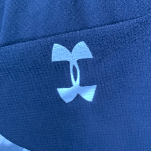 BNWT Men’s Under Armour navy blue w/ yellow stitching compression long sleeve - Picture 6 of 8